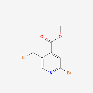 METHYL 2-BROMO-5-(BROMOMETHYL)ISONICOTINATE structure, CAS 1260666-76-9