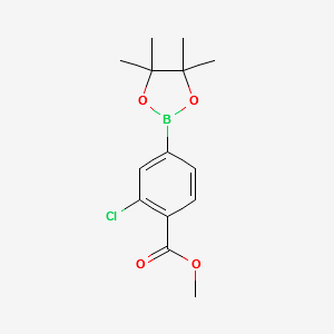 METHYL 2-CHLORO-4-(4,4,5,5-TETRAMETHYL-1,3,2-DIOXABOROLAN-2-YL)BENZOATE structure, CAS 334018-52-9