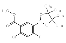 METHYL 2-CHLORO-4-FLUORO-5-(4,4,5,5-TETRAMETHYL-1,3,2-DIOXABOROLAN-2-YL)BENZOATE structure, CAS 1073339-13-5