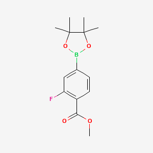 METHYL 2-FLUORO-4-(4,4,5,5-TETRAMETHYL-1,3,2-DIOXABOROLAN-2-YL)BENZOATE structure, CAS 603122-52-7
