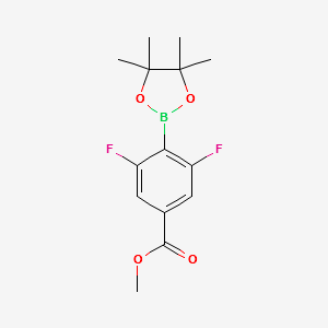 METHYL 3,5-DIFLUORO-4-(4,4,5,5-TETRAMETHYL-1,3,2-DIOXABOROLAN-2-YL)BENZOATE structure, CAS 1218791-32-2