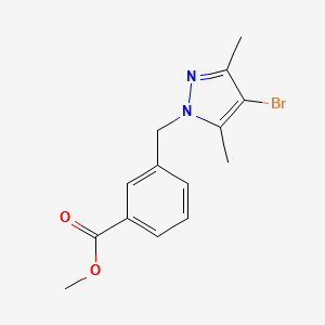 METHYL 3-((4-BROMO-3,5-DIMETHYL-1H-PYRAZOL-1-YL)METHYL)BENZOATE structure, CAS 175203-23-3