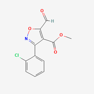 METHYL 3-(2-CHLOROPHENYL)-5-FORMYLISOXAZOLE-4-CARBOXYLATE structure, CAS 682352-78-9