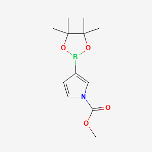 METHYL 3-(4,4,5,5-TETRAMETHYL-1,3,2-DIOXABOROLAN-2-YL)-1H-PYRROLE-1-CARBOXYLATE structure, CAS 1256360-05-0