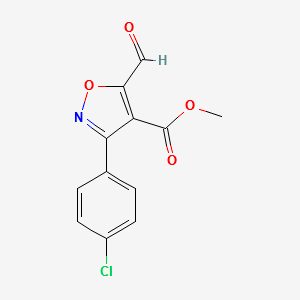 METHYL 3-(4-CHLOROPHENYL)-5-FORMYLISOXAZOLE-4-CARBOXYLATE structure, CAS 682352-76-7