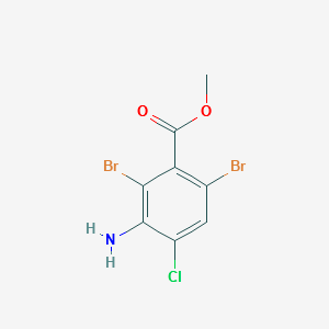 METHYL 3-AMINO-2,6-DIBROMO-4-CHLOROBENZOATE structure, CAS 1187386-29-3