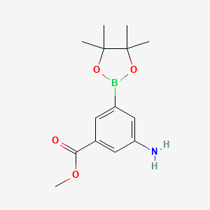 METHYL 3-AMINO-5-(4,4,5,5-TETRAMETHYL-1,3,2-DIOXABOROLAN-2-YL)BENZOATE structure, CAS 850689-27-9