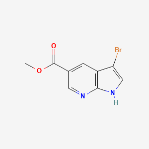 METHYL 3-BROMO-1H-PYRROLO[2,3-B]PYRIDINE-5-CARBOXYLATE structure, CAS 1190322-65-6