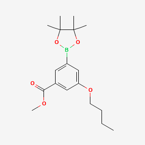 METHYL 3-BUTOXY-5-(4,4,5,5-TETRAMETHYL-1,3,2-DIOXABOROLAN-2-YL)BENZOATE structure, CAS 1218789-66-2