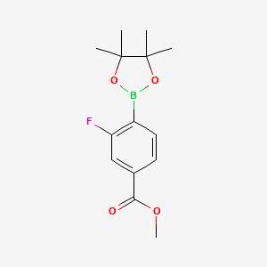 METHYL 3-FLUORO-4-(4,4,5,5-TETRAMETHYL-1,3,2-DIOXABOROLAN-2-YL)BENZOATE structure, CAS 603122-79-8