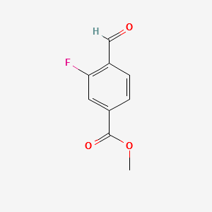METHYL 3-FLUORO-4-FORMYLBENZOATE structure, CAS 74733-25-8
