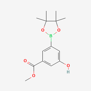 METHYL 3-HYDROXY-5-(4,4,5,5-TETRAMETHYL-1,3,2-DIOXABOROLAN-2-YL)BENZOATE structure, CAS 1004294-79-4