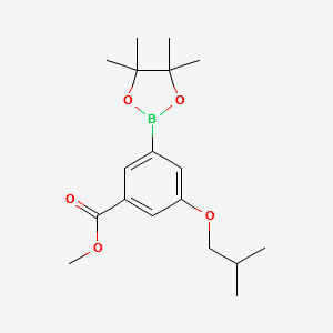 METHYL 3-ISOBUTOXY-5-(4,4,5,5-TETRAMETHYL-1,3,2-DIOXABOROLAN-2-YL)BENZOATE structure, CAS 1218789-59-3