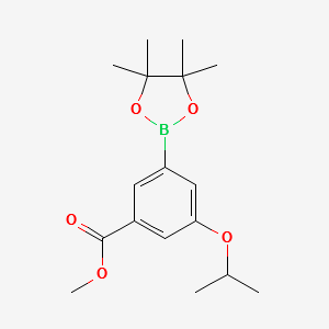 METHYL 3-ISOPROPOXY-5-(4,4,5,5-TETRAMETHYL-1,3,2-DIOXABOROLAN-2-YL)BENZOATE structure, CAS 1218789-57-1