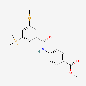 METHYL 4-(3,5-BIS(TRIMETHYLSILYL)BENZAMIDO)BENZOATE structure, CAS 125973-71-9