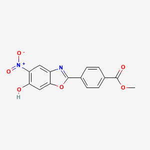 METHYL 4-(6-HYDROXY-5-NITROBENZO[D]OXAZOL-2-YL)BENZOATE structure, CAS 133554-24-2