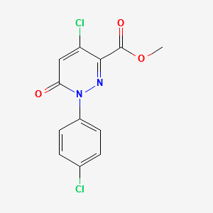METHYL 4-CHLORO-1-(4-CHLOROPHENYL)-6-OXO-1,6-DIHYDROPYRIDAZINE-3-CARBOXYLATE structure, CAS 129109-19-9