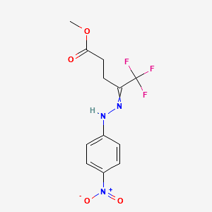 METHYL 5,5,5-TRIFLUORO-4-(2-(4-NITROPHENYL) HYDRAZONO)PENTANOATE structure, CAS 1161004-91-6