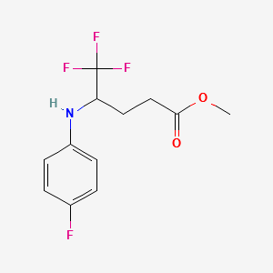 METHYL 5,5,5-TRIFLUORO-4-(4-FLUOROPHENYLAMINO)PENTANOATE structure, CAS 1224599-57-8