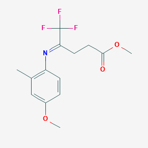 METHYL 5,5,5-TRIFLUORO-4-(4-METHOXY-2-METHYLPHENYLIMINO)PENTANOATE structure, CAS 928777-76-8