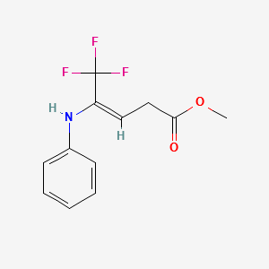 METHYL 5,5,5-TRIFLUORO-4-(PHENYLAMINO)PENT-3-ENOATE structure, CAS 914613-27-7