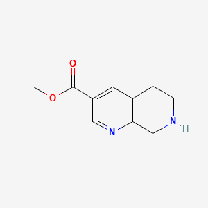 METHYL 5,6,7,8-TETRAHYDRO-1,7-NAPHTHYRIDINE-3-CARBOXYLATE structure, CAS 1253888-80-0
