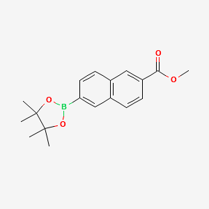 METHYL 6-(4,4,5,5-TETRAMETHYL-1,3,2-DIOXABOROLAN-2-YL)-2-NAPHTHOATE structure, CAS 736989-93-8