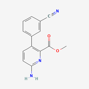 METHYL 6-AMINO-3-(3-CYANOPHENYL)PICOLINATE structure, CAS 1330750-20-3