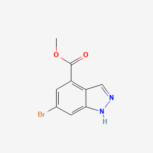 METHYL 6-BROMO-1H-INDAZOLE-4-CARBOXYLATE structure, CAS 885518-49-0