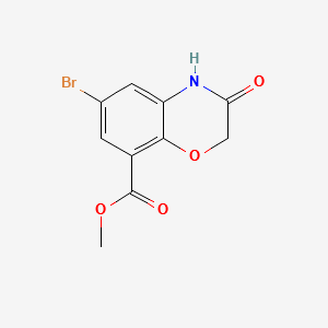 METHYL 6-BROMO-3-OXO-3,4-DIHYDRO-2H-1,4-BENZOXAZINE-8-CARBOXYLATE structure, CAS 141761-85-5
