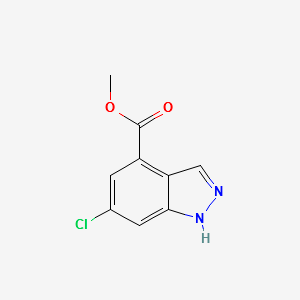 METHYL 6-CHLORO-1H-INDAZOLE-4-CARBOXYLATE structure, CAS 885519-72-2