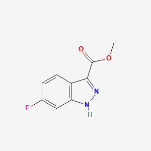 METHYL 6-FLUORO-1H-INDAZOLE-3-CARBOXYLATE structure, CAS 885279-26-5