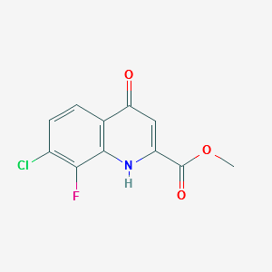 METHYL 7-CHLORO-8-FLUORO-4-HYDROXYQUINOLINE-2-CARBOXYLATE structure, CAS 1150164-88-7