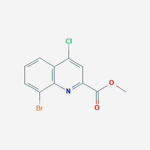 METHYL 8-BROMO-4-CHLOROQUINOLINE-2-CARBOXYLATE structure, CAS 1072944-68-3