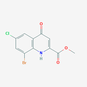 METHYL 8-BROMO-6-CHLORO-4-HYDROXYQUINOLINE-2-CARBOXYLATE structure, CAS 1133116-01-4