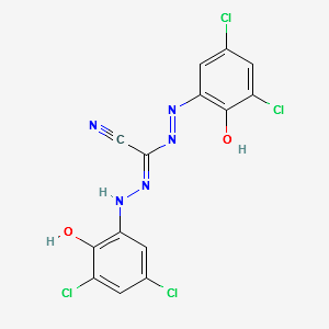 N',2-BIS(3,5-DICHLORO-2-HYDROXYPHENYL)DIAZENECARBOHYDRAZONOYL CYANIDE structure, CAS 114592-65-3