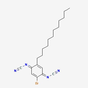 N,N'-(2-BROMO-5-DODECYLCYCLOHEXA-2,5-DIENE-1,4-DIYLIDENE)DICYANAMIDE structure, CAS 121720-48-7