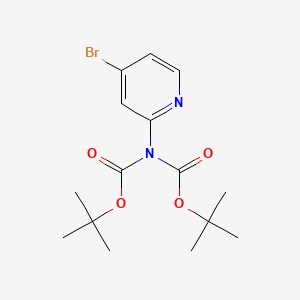 N,N-DIBOC-2-AMINO-4-BROMOPYRIDINE structure, CAS 1216620-65-3