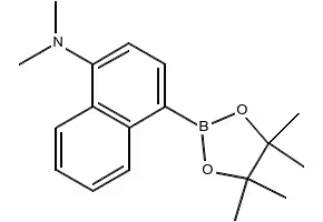 N,N-DIMETHYL-4-(4,4,5,5-TETRAMETHYL-1,3,2-DIOXABOROLAN-2-YL)NAPHTHALEN-1-AMINE structure, CAS 1007126-41-1