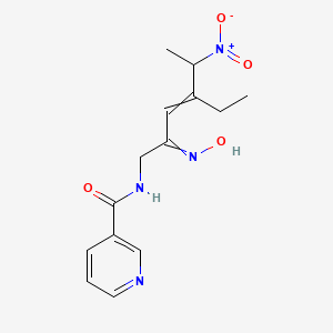 N-((2Z,3E)-4-ETHYL-2-(HYDROXYIMINO)-5-NITROHEX-3-EN-1-YL)NICOTINAMIDE structure, CAS 162626-99-5