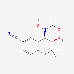 N-((3S,4R)-6-CYANO-3-HYDROXY-2,2-DIMETHYLCHROMAN-4-YL)-N-HYDROXYACETAMIDE structure, CAS 127408-31-5