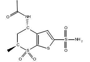 N-((4S,6S)-6-METHYL-7,7-DIOXIDO-2-SULFAMOYL-5,6-DIHYDRO-4H-THIENO[2,3-B]THIOPYRAN-4-YL)ACETAMIDE structure, CAS 147200-03-1