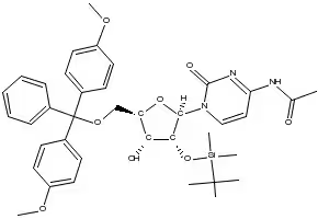 N-(1-((2R,3R,4R,5R)-5-((BIS(4-METHOXYPHENYL)(PHENYL)METHOXY)METHYL)-3-((TERT-BUTYLDIMETHYLSILYL)OXY)-4-HYDROXYTETRAHYDROFURAN-2-YL)-2-OXO-1,2-DIHYDROPYRIMIDIN-4-YL)BENZAMIDE structure, CAS 81256-87-3