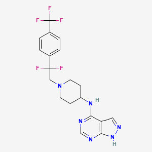 N-(1-(2,2-DIFLUORO-2-(4-(TRIFLUOROMETHYL)PHENYL)ETHYL)PIPERIDIN-4-YL)-1H-PYRAZOLO[3,4-D]PYRIMIDIN-4-AMINE structure, CAS 913574-42-2