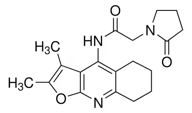N-(2,3-DIMETHYL-5,6,7,8-TETRAHYDROFURO[2,3-B]QUINOLIN-4-YL)-2-(2-OXOPYRROLIDIN-1-YL)ACETAMIDE structure, CAS 135463-81-9