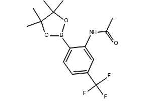 N-(2-(4,4,5,5-TETRAMETHYL-1,3,2-DIOXABOROLAN-2-YL)-5-(TRIFLUOROMETHYL)PHENYL)ACETAMIDE structure, CAS 1150271-57-0