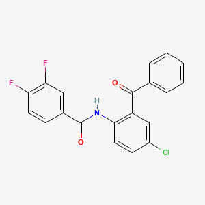 N-(2-BENZOYL-4-CHLOROPHENYL)-3,4-DIFLUOROBENZAMIDE structure, CAS 312923-12-9