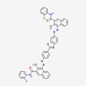 N-(2-CHLOROPHENYL)-4-((4-(6-((3-((2-CHLOROPHENYL)CARBAMOYL)-2-HYDROXYNAPHTHALEN-1-YL)DIAZENYL)BENZO[D]OXAZOL-2-YL)PHENYL)DIAZENYL)-3-HYDROXY-2-NAPHTHAMIDE structure, CAS 107047-67-6