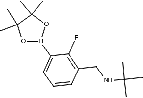 N-(2-FLUORO-3-(4,4,5,5-TETRAMETHYL-1,3,2-DIOXABOROLAN-2-YL)BENZYL)-2-METHYLPROPAN-2-AMINE structure, CAS 1256360-52-7