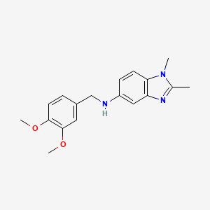 N-(3,4-DIMETHOXYBENZYL)-1,2-DIMETHYL-1H-BENZO[D]IMIDAZOL-5-AMINE structure, CAS 337925-60-7